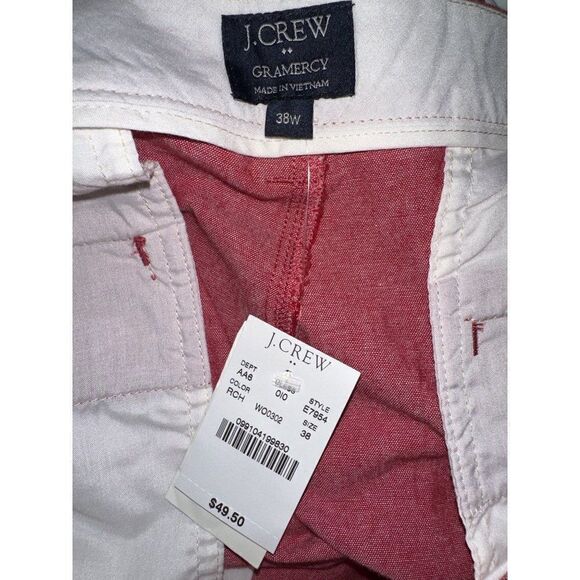 NWT J. Crew Gramercy Red Chambray 100% Cotton Shorts Size 38w - Picture 9 of 13